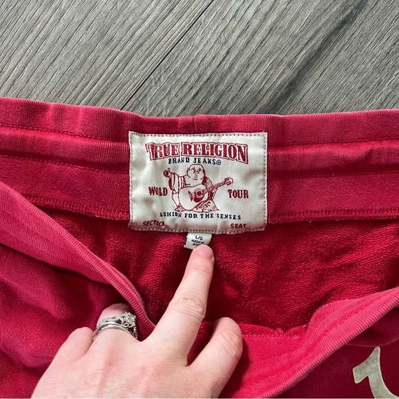 True Religion Mens Red Jogger Sweat Pants Size Large - Picture 3 of 7